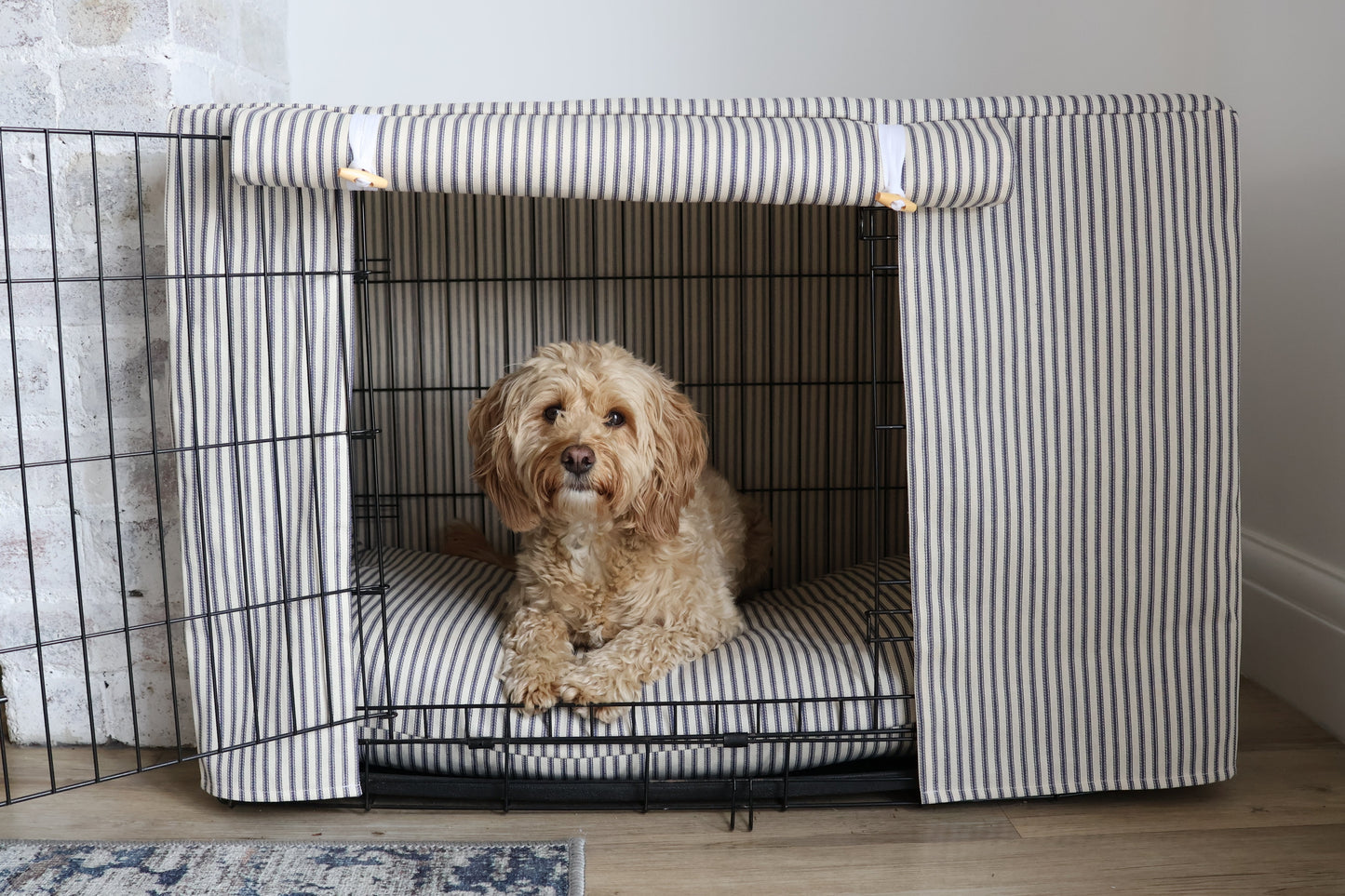 Dog crate cover - Ticking stripes (Handwash only)