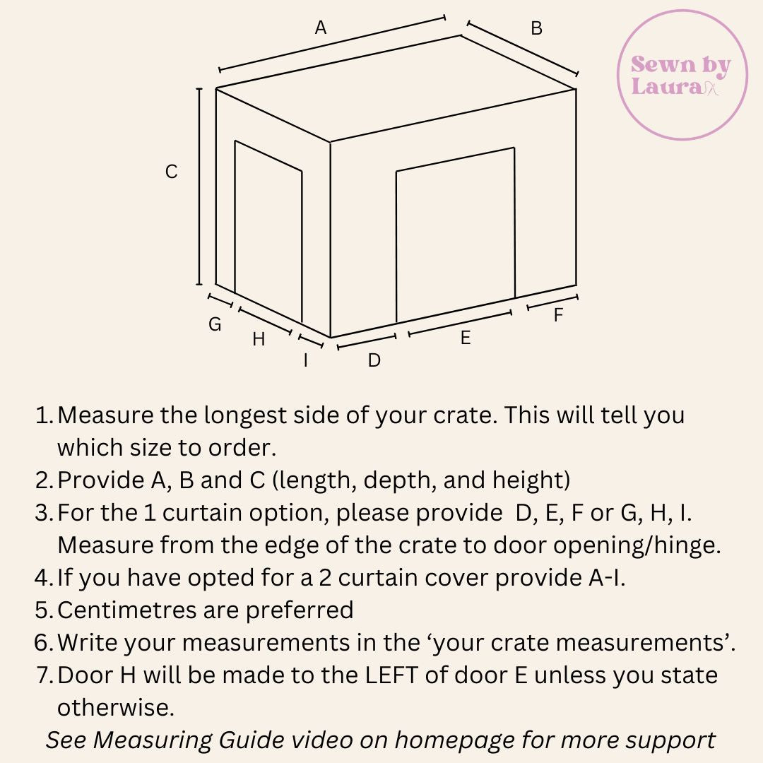 Dog crate cover - Design your own from 50 colours