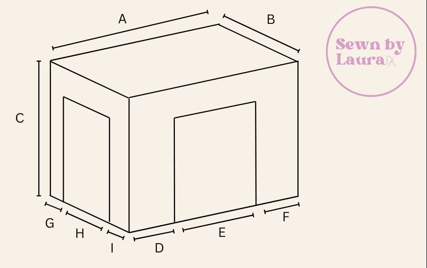 Ready to Ship - Large Sage Stripe crate cover (check measurements in description)