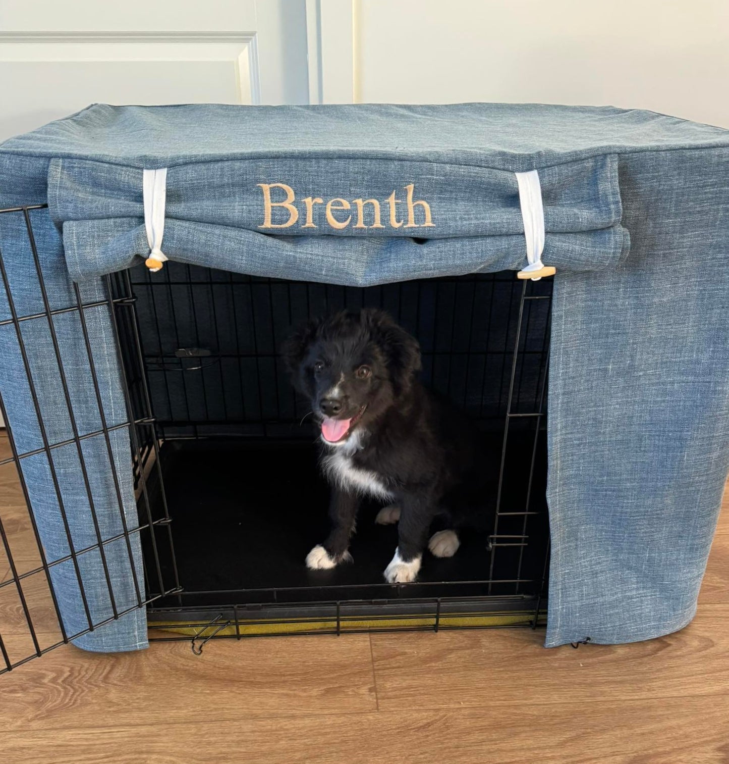 Dog crate cover - Textured blue