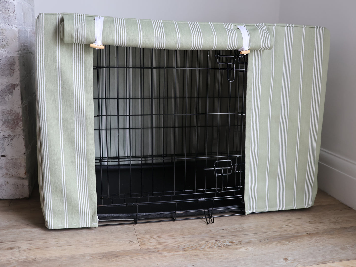 Dog crate cover - Sage stripe