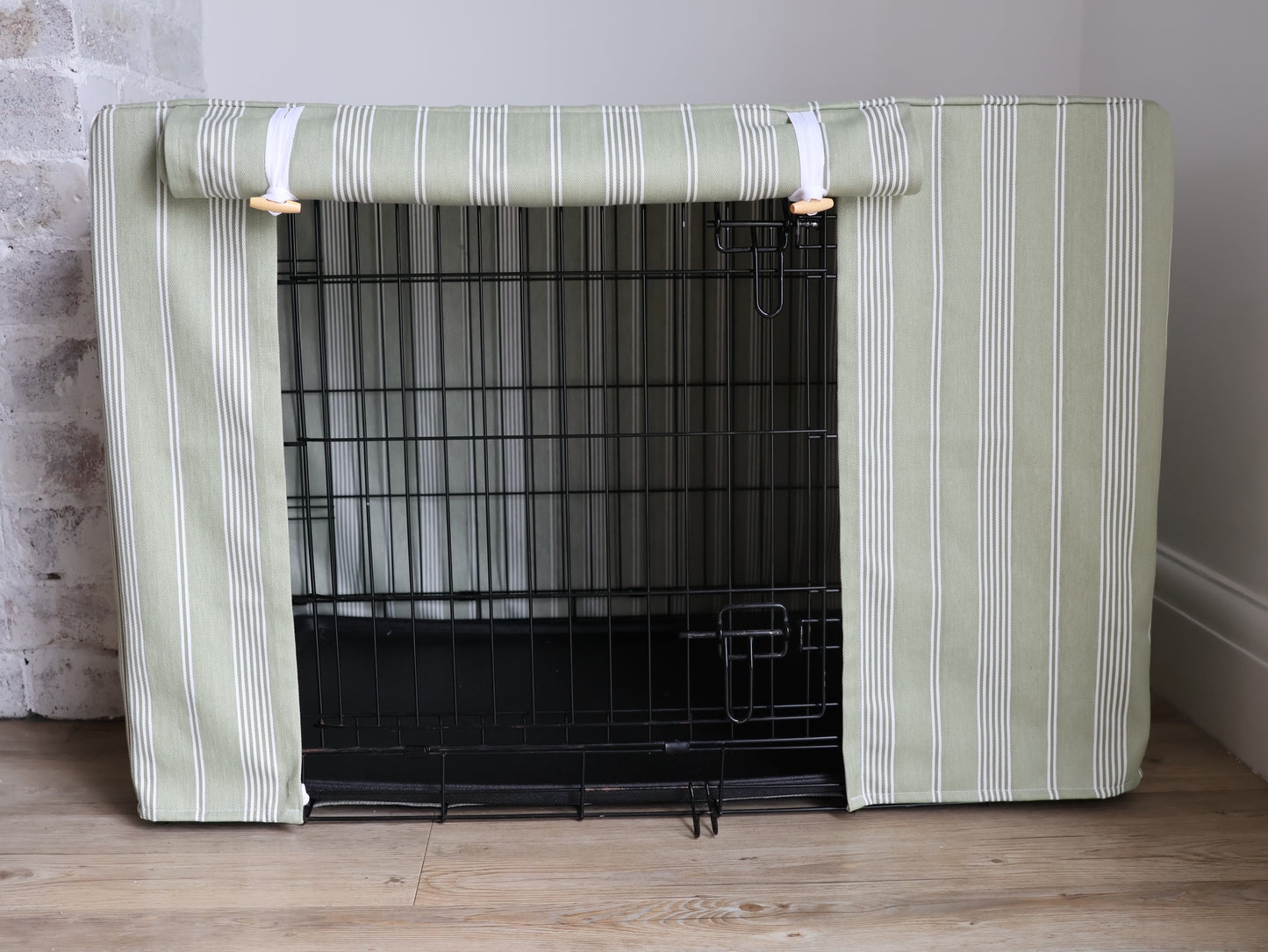 Dog crate cover - Sage stripe