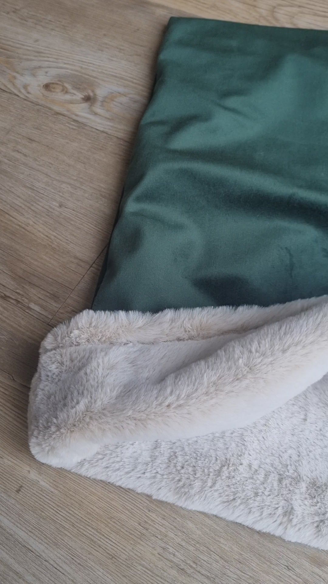 Velvet, forest green super soft snuggle den, snuggle sack, snuggle blanket, cave den for dogs, cats, guinea pigs. 